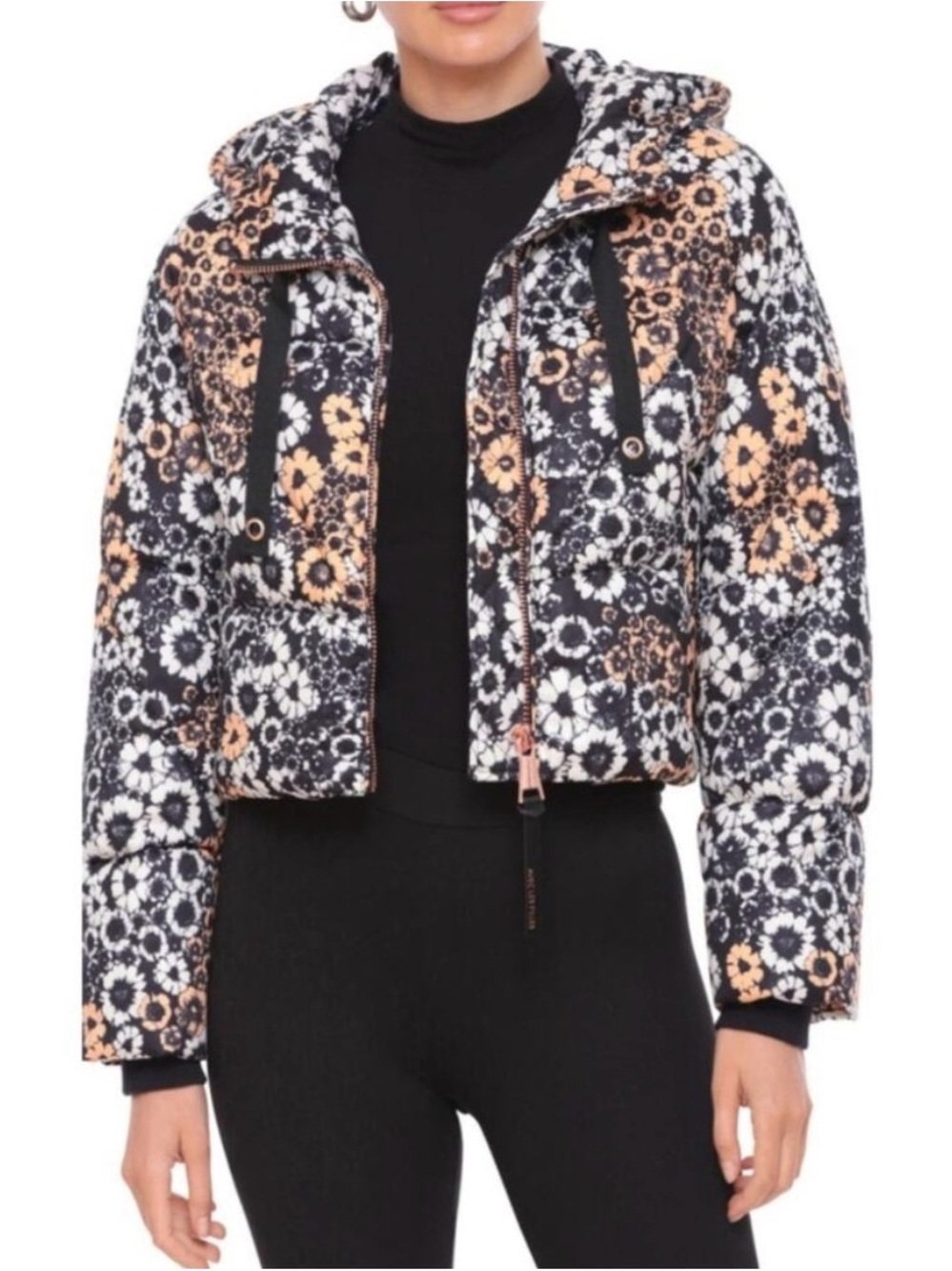 Avec Les Filles Floral Puffer Jacket